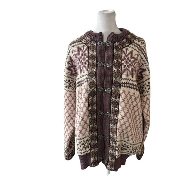 Dale of Norway Purple and Cream Cardigan Sweater - Picture 3 of 12